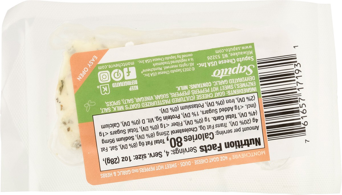 slide 12 of 13, Montchevre Duos Sweet Hot Pepper + Garlic & Herbs Goat Cheese - 4 oz, 4 oz