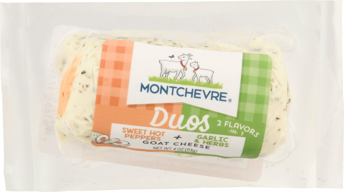 slide 2 of 13, Montchevre Duos Sweet Hot Pepper + Garlic & Herbs Goat Cheese - 4 oz, 4 oz