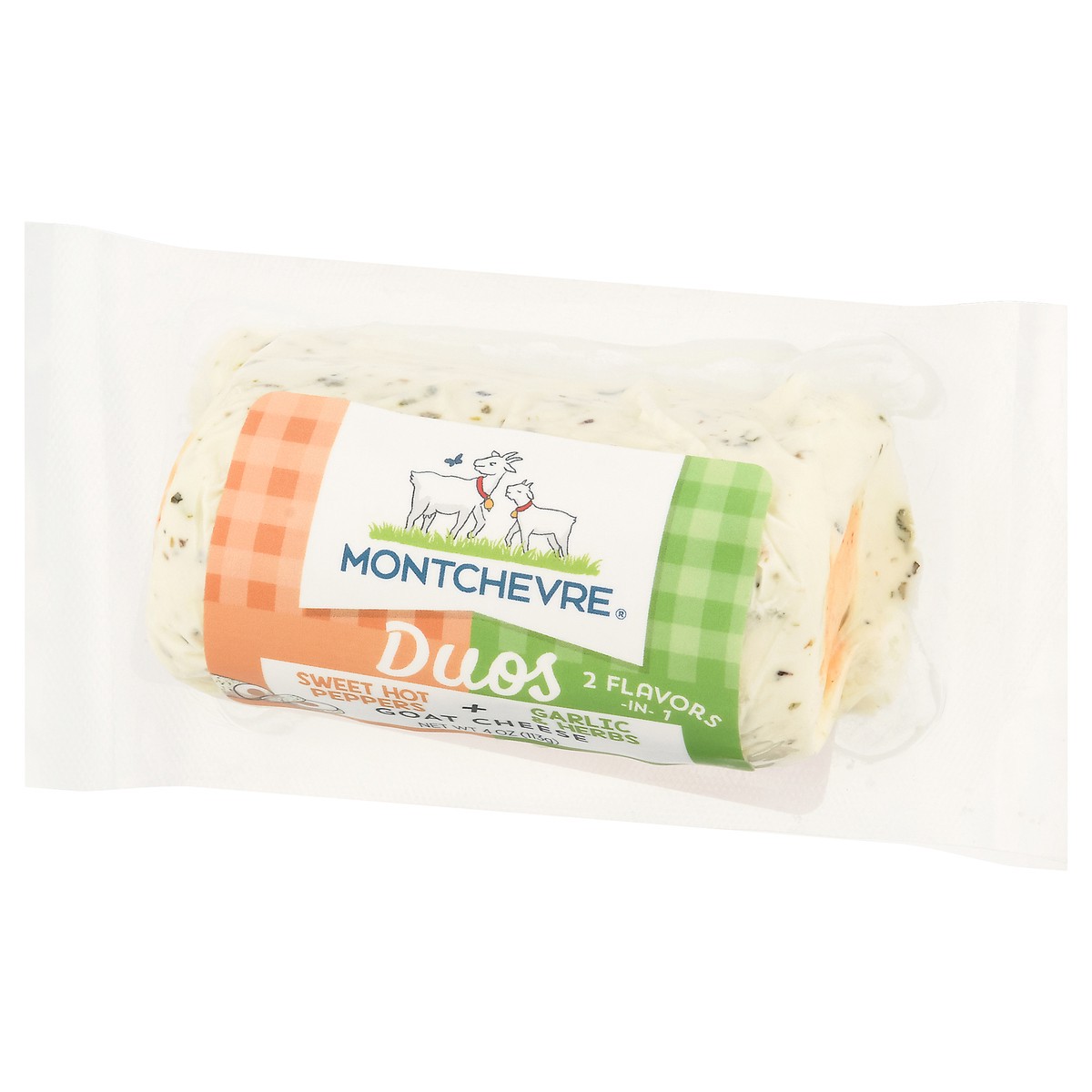 slide 11 of 13, Montchevre Duos Sweet Hot Pepper + Garlic & Herbs Goat Cheese - 4 oz, 4 oz