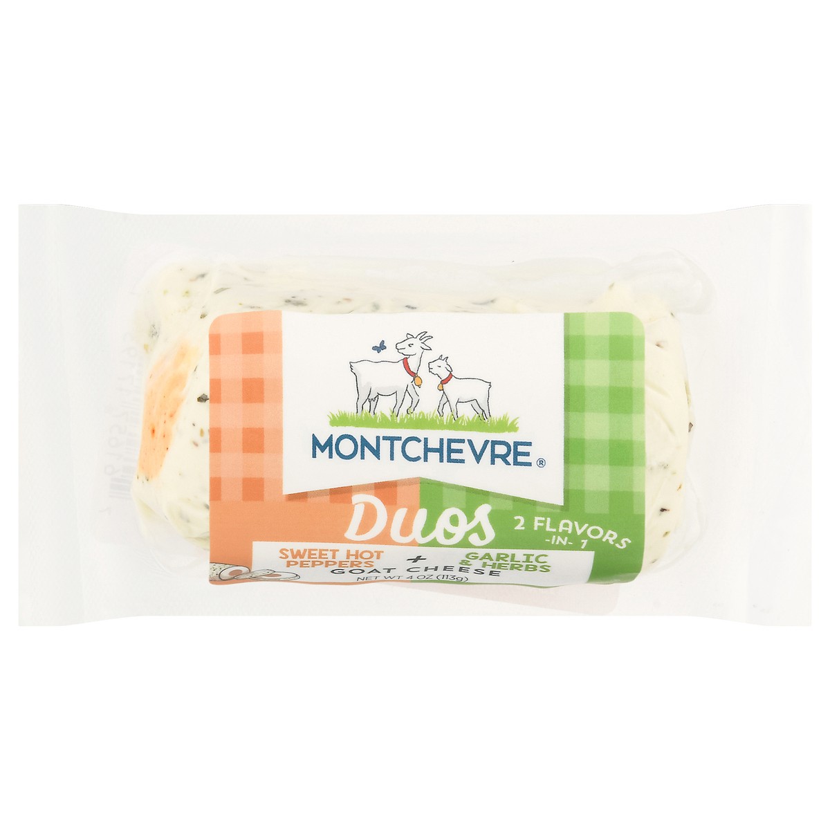 slide 7 of 13, Montchevre Duos Sweet Hot Pepper + Garlic & Herbs Goat Cheese - 4 oz, 4 oz