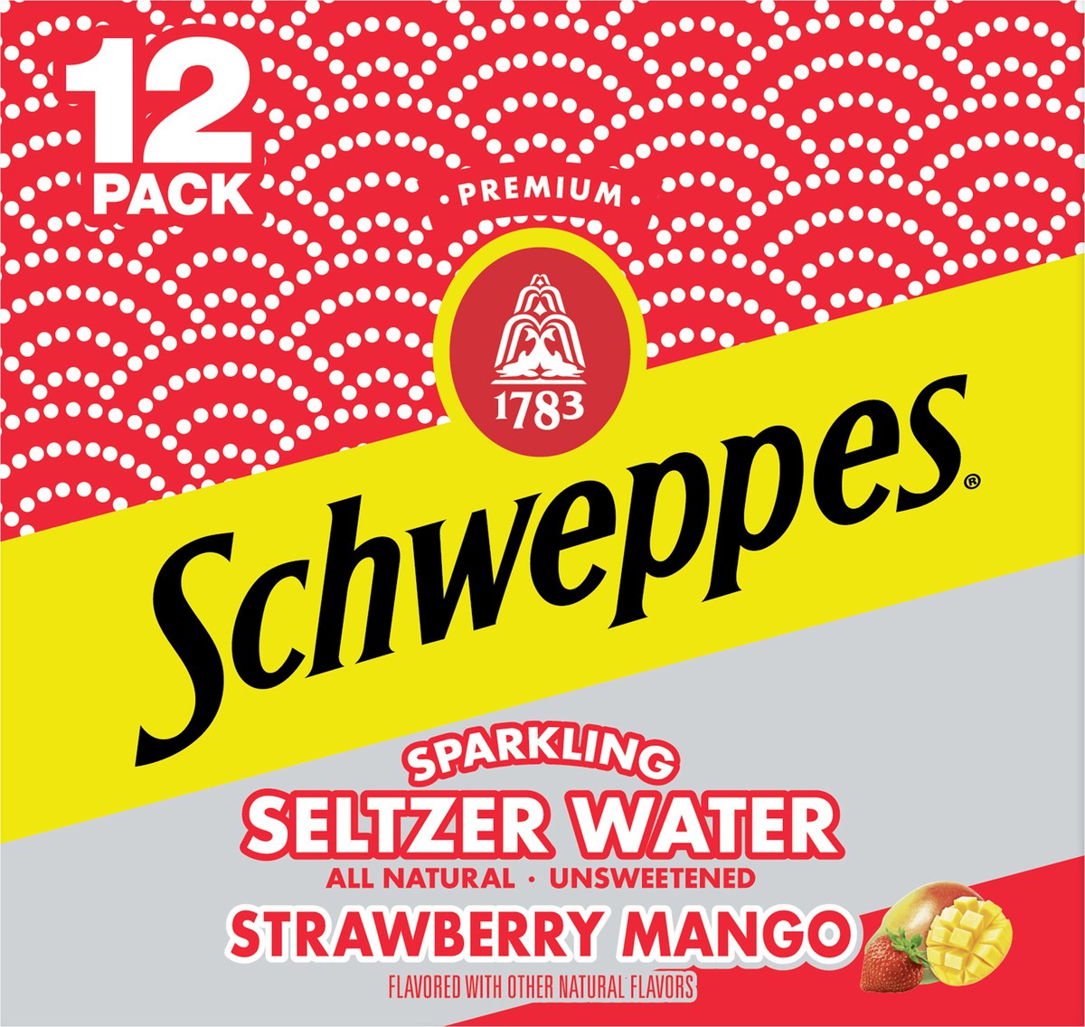 slide 2 of 7, Schweppes Strawberry Mango Sparkling Seltzer Water- 12 ct, 12 ct