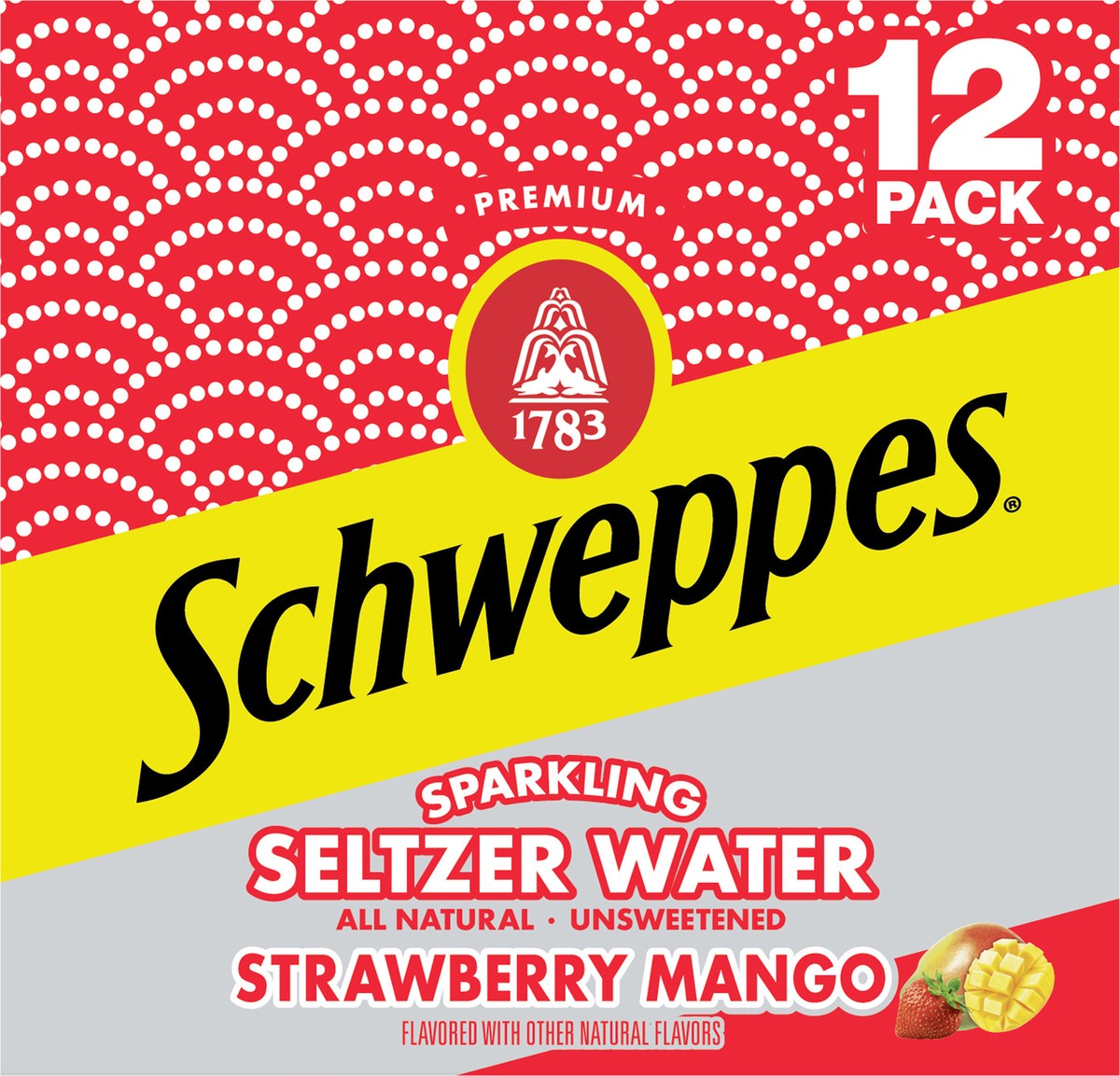 slide 5 of 7, Schweppes Strawberry Mango Sparkling Seltzer Water- 12 ct, 12 ct