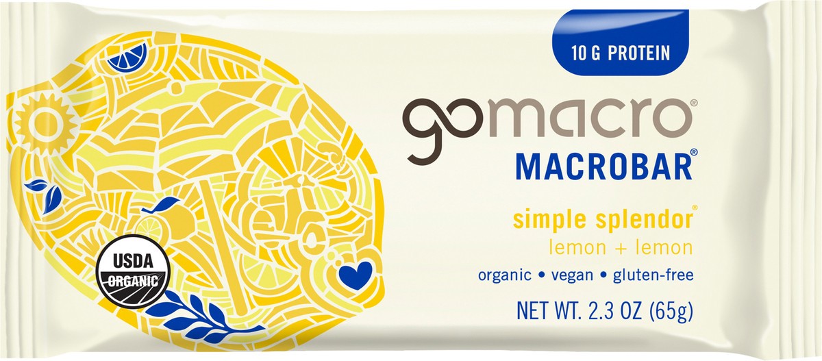 slide 6 of 7, GoMacro Organic Lemon Lemon Bar, 2.3 oz