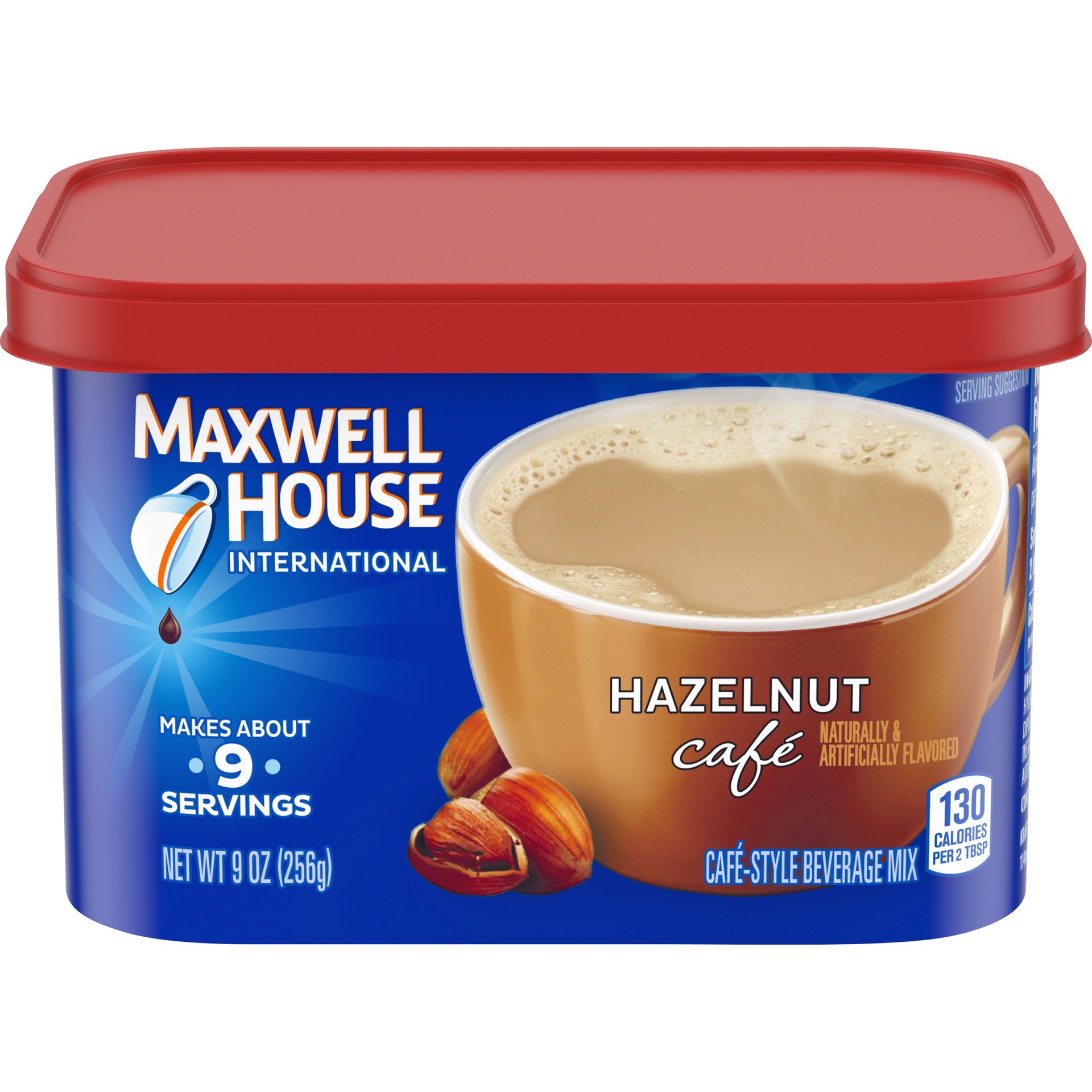 slide 1 of 7, Maxwell House International Hazelnut Cafe Beverage Mix, 9 oz