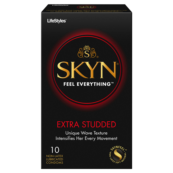 slide 1 of 2, LifeStyles SKYN Extra Studded Condoms, 10 ct