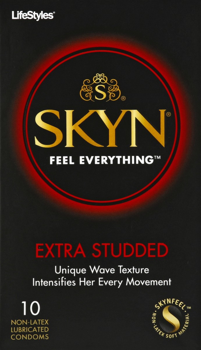 slide 2 of 5, LifeStyles SKYN Extra Studded Condoms, 10 ct