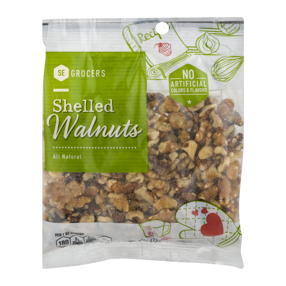 slide 1 of 1, SE Grocers Shelled Walnuts All Natural, 6 oz