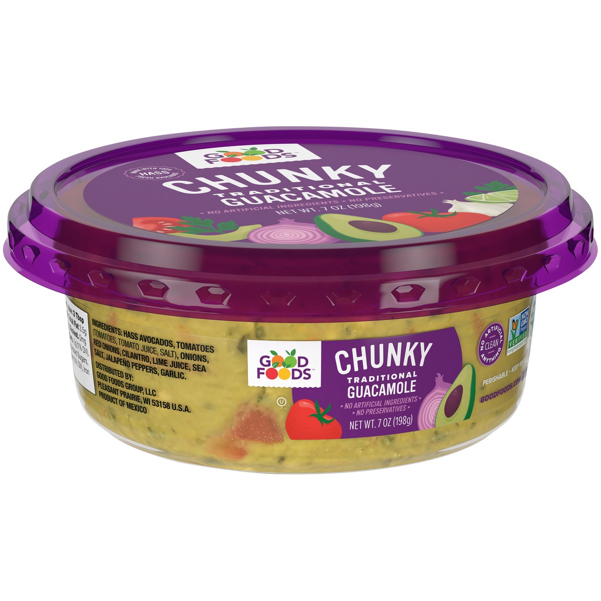 slide 4 of 9, Good Foods Traditional Chunky Guacamole 7 oz. Tub, 7 oz