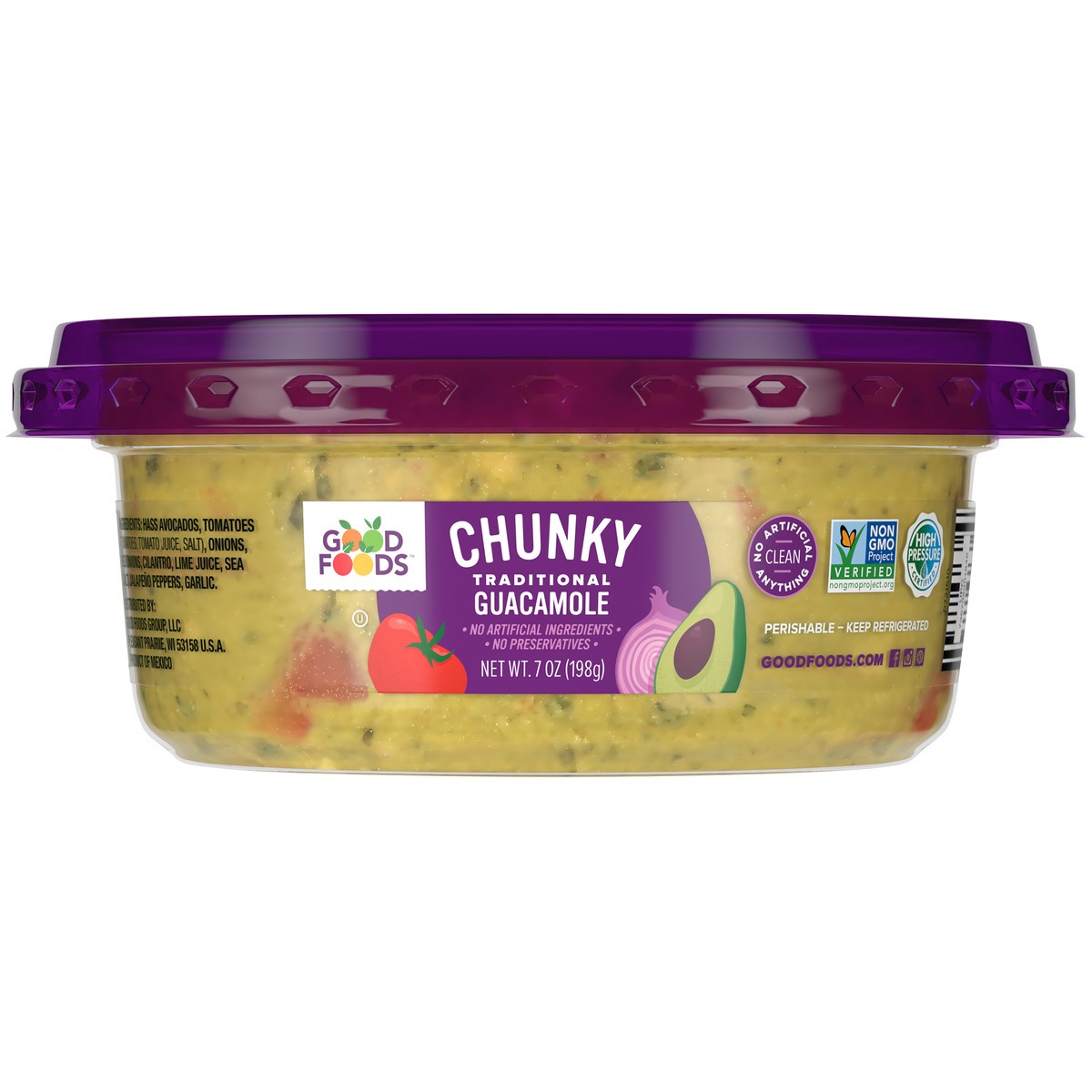 slide 9 of 9, Good Foods Traditional Chunky Guacamole 7 oz. Tub, 7 oz
