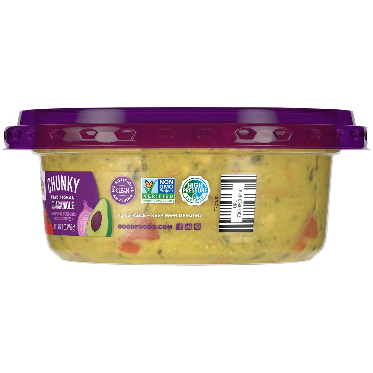 slide 8 of 9, Good Foods Traditional Chunky Guacamole 7 oz. Tub, 7 oz