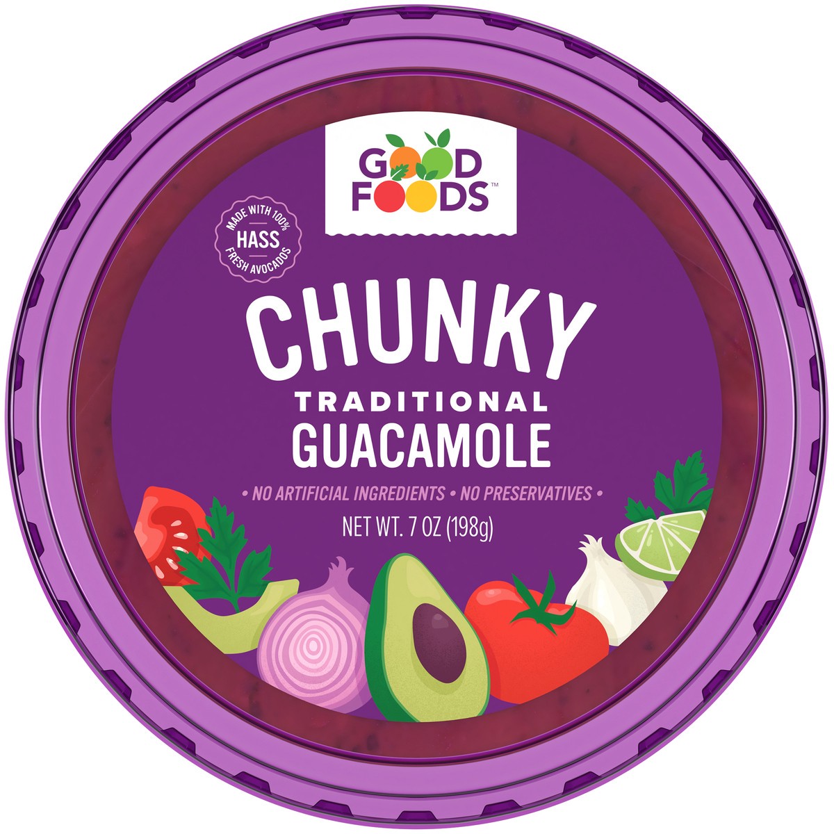 slide 7 of 9, Good Foods Traditional Chunky Guacamole 7 oz. Tub, 7 oz