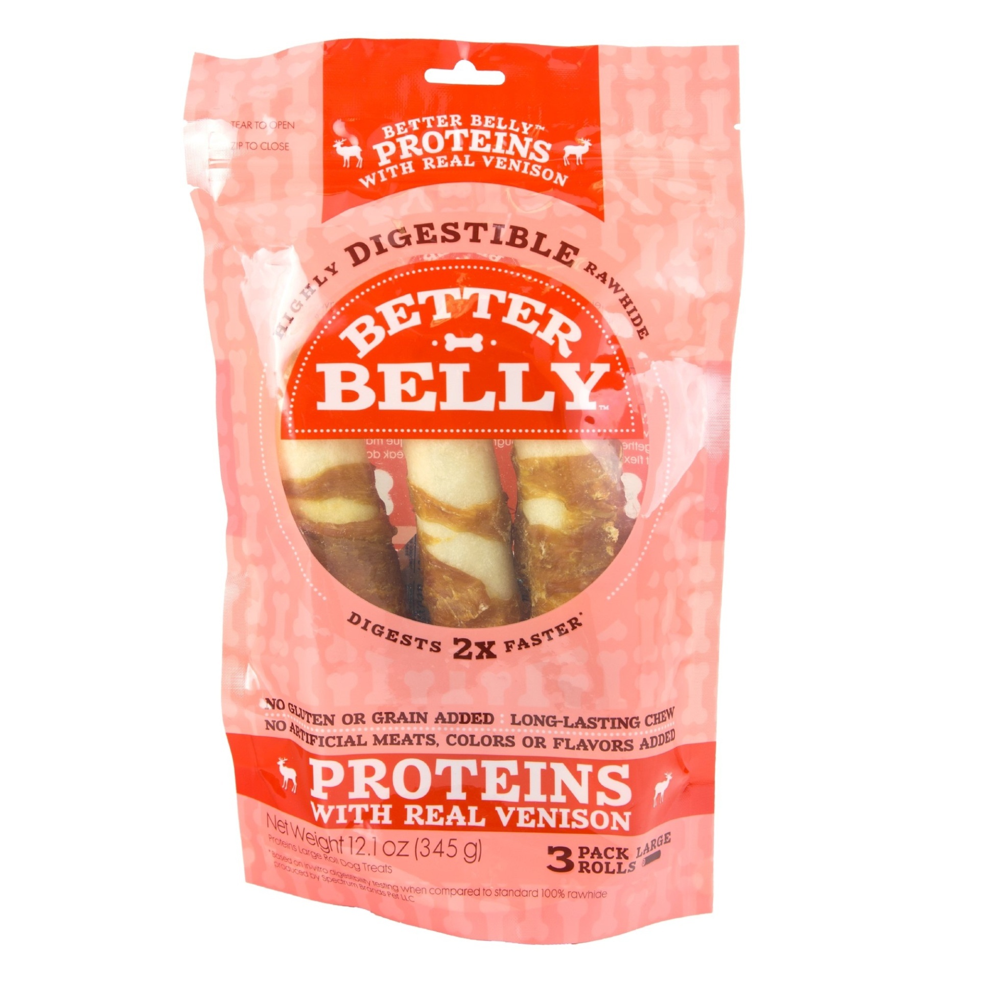 slide 1 of 1, Better Belly Proteins with Real Venison Dog Chew, 12.1 oz