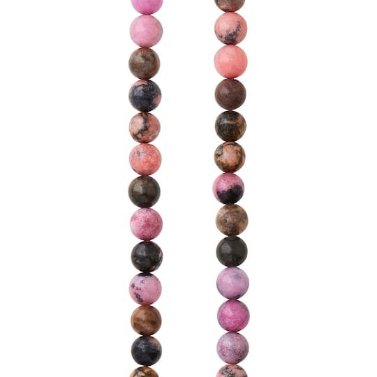 slide 1 of 3, Multicolour Rhodonite Round Beads, 6mm By Bead Landing, 6 mm