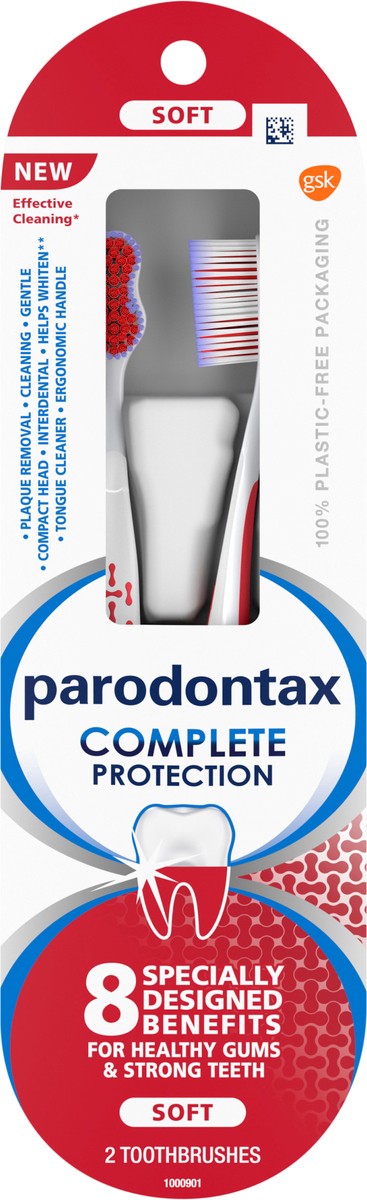 slide 4 of 7, Parodontax Complete Protection Soft Toothbrush, 2 ct