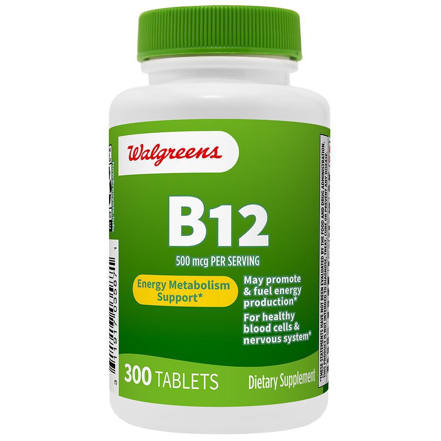 slide 1 of 4, Walgreens B12 500mcg Tablets, 300 ct