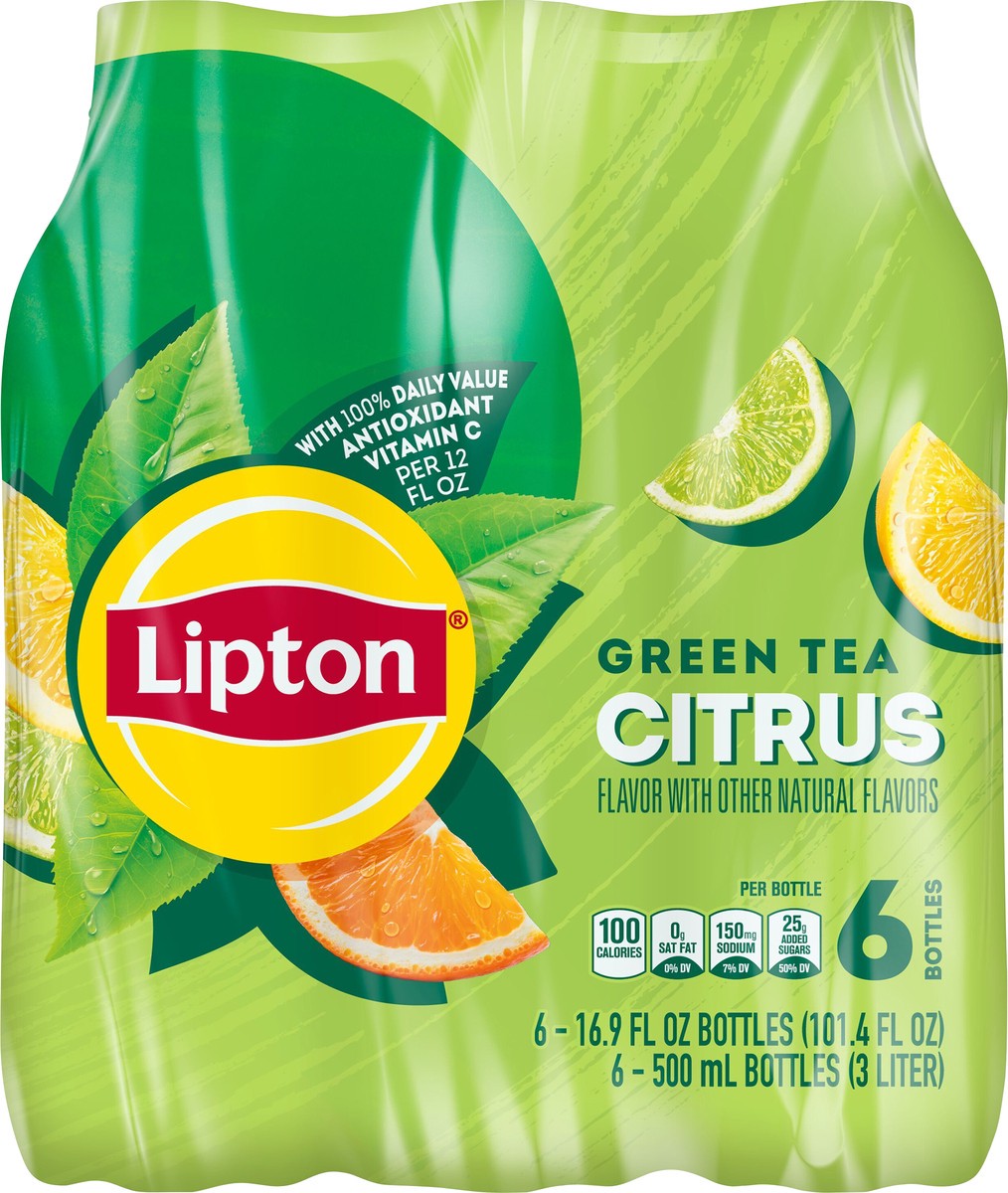 slide 9 of 10, Lipton Green Tea Citrus 16.9 Fl Oz, 6 Count, 6 ct; 16.9 fl oz