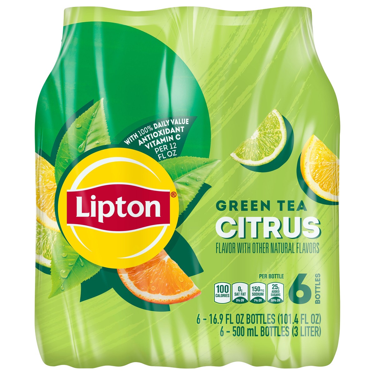 slide 3 of 10, Lipton Green Tea Citrus 16.9 Fl Oz, 6 Count, 6 ct; 16.9 fl oz