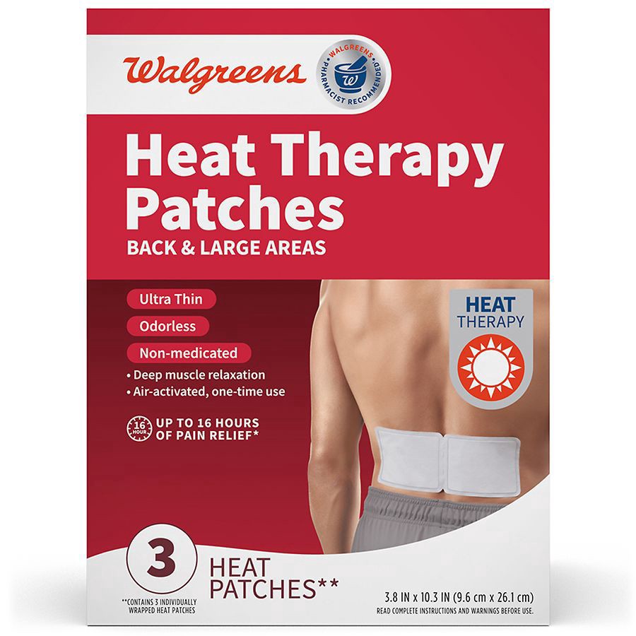 slide 1 of 4, Walgreens Heat Therapy Patches For Back and Large Areas, 3 ct