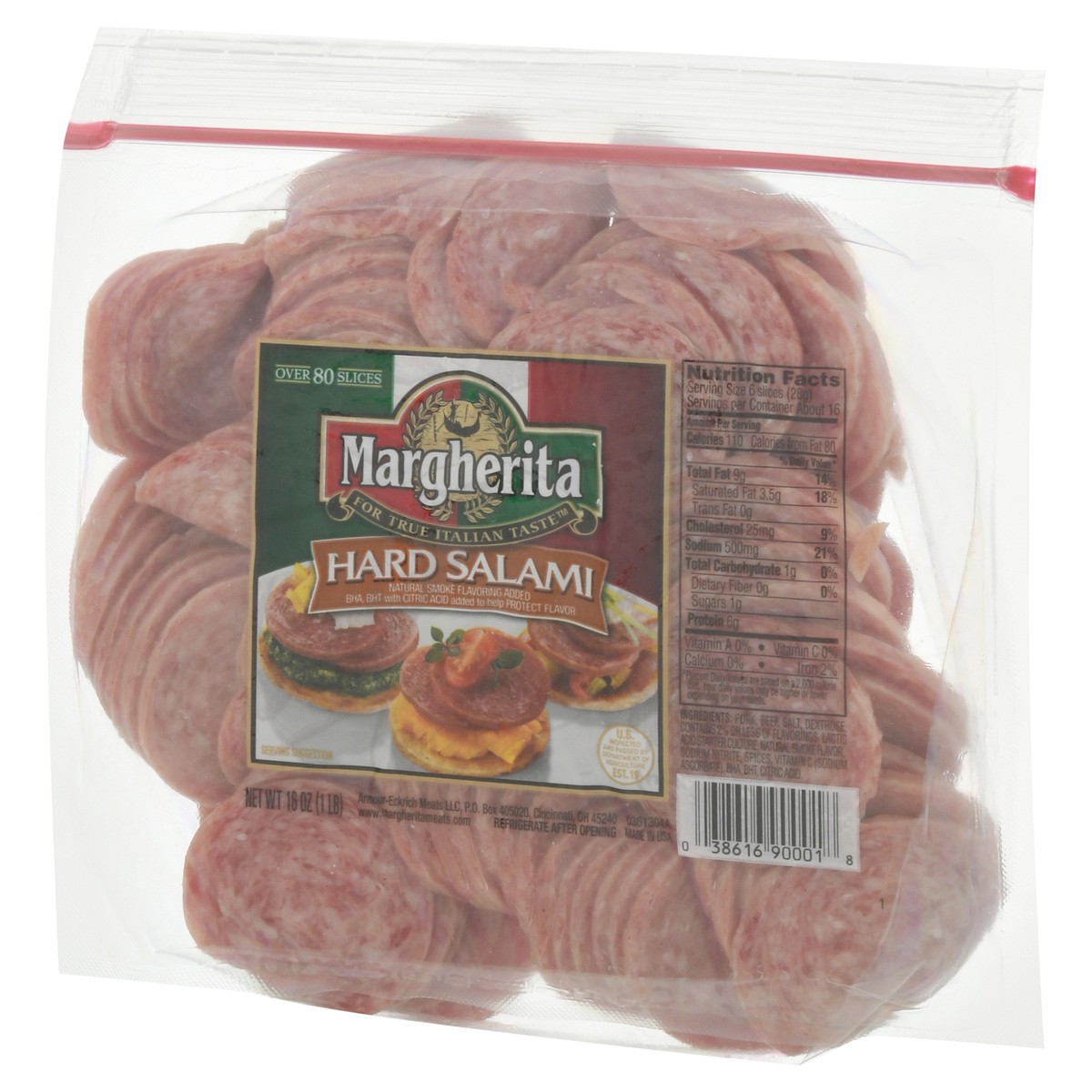 slide 4 of 4, Margherita Hard Salami 16 oz, 16 ct
