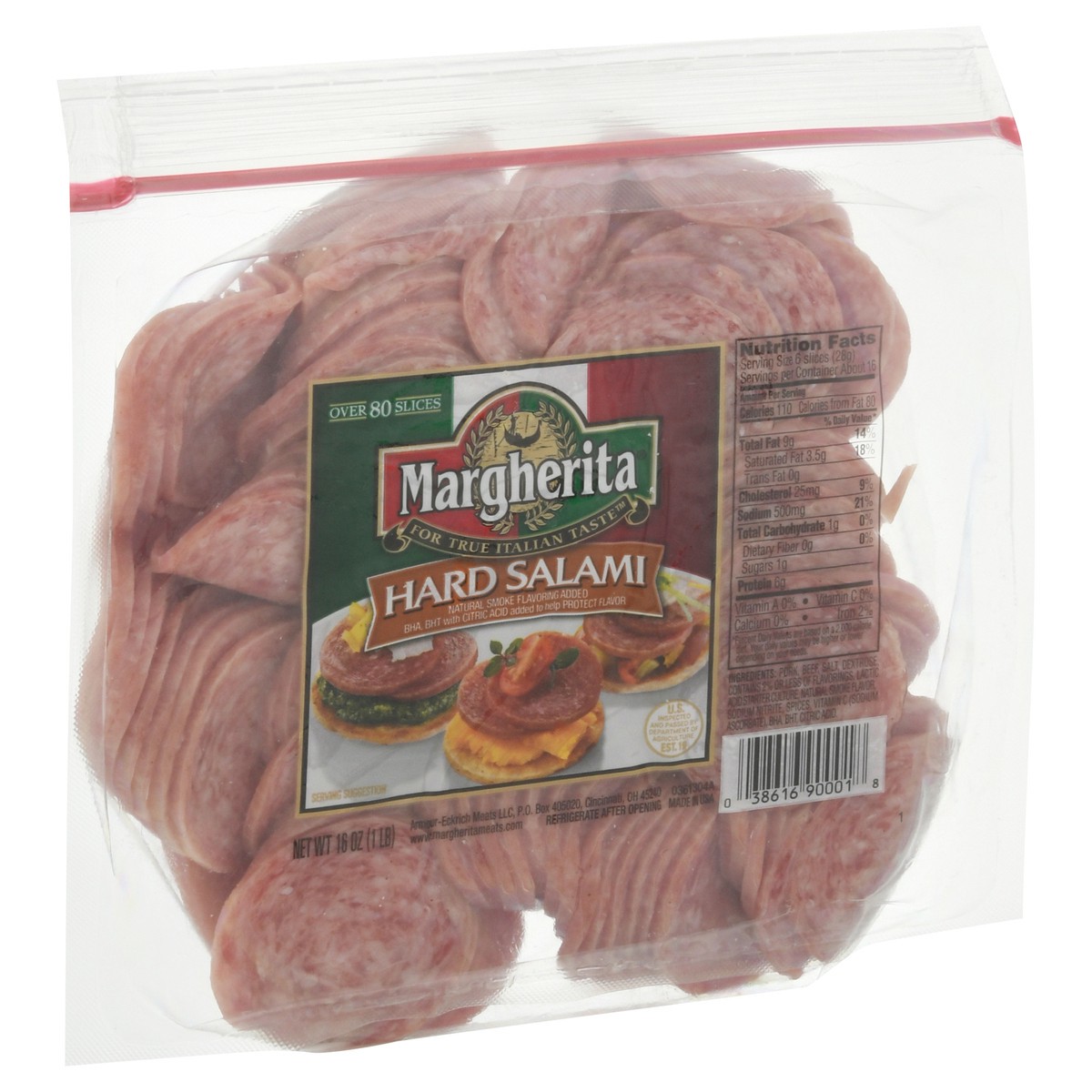 slide 2 of 4, Margherita Hard Salami 16 oz, 16 ct