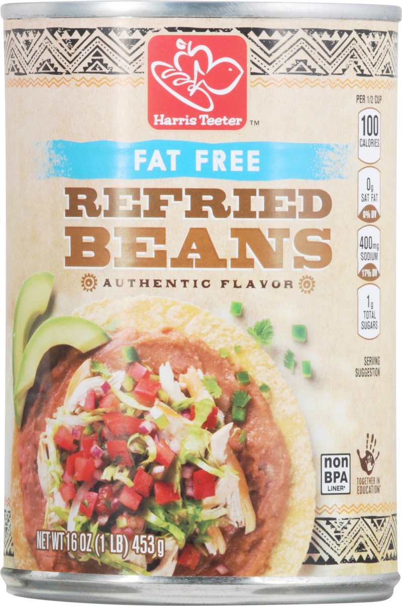 slide 1 of 12, Harris Teeter Fat Free Refried Beans, 16 oz