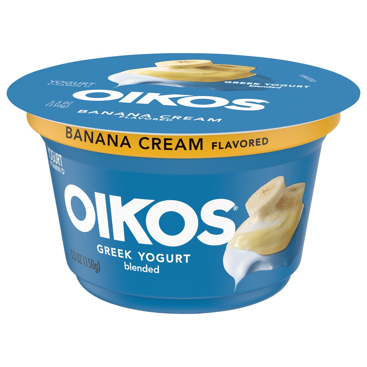 slide 8 of 9, Oikos Whole Milk Greek Yogurt, Banana Cream, 5.3 oz., 5.3 oz