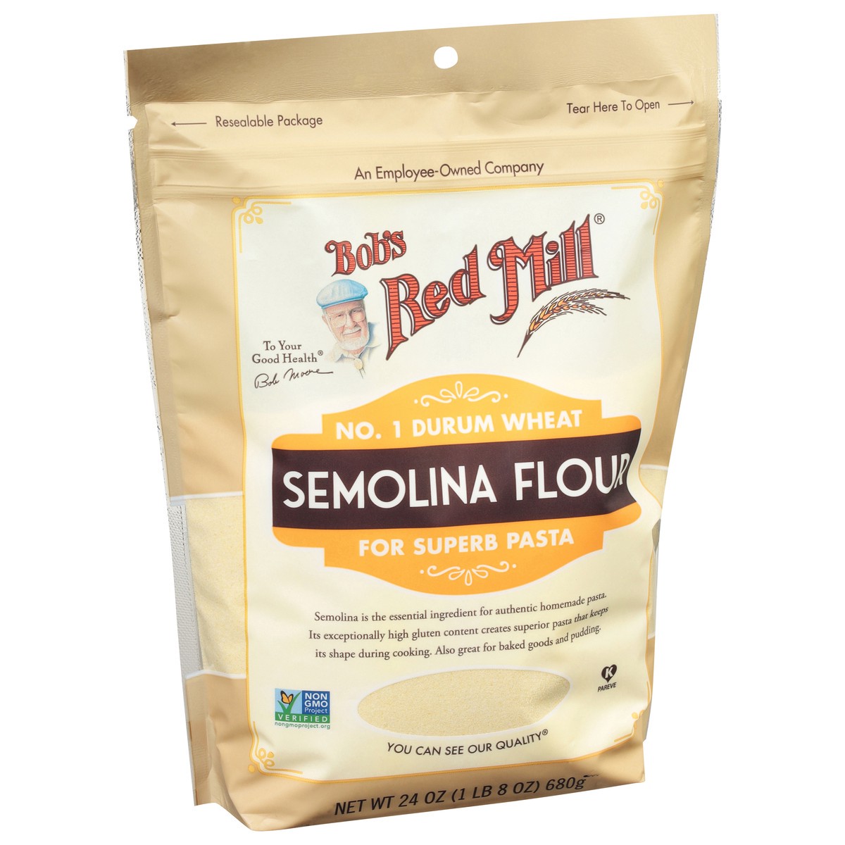 slide 8 of 9, Bob's Red Mill Semolina Flour 24 oz, 24 oz