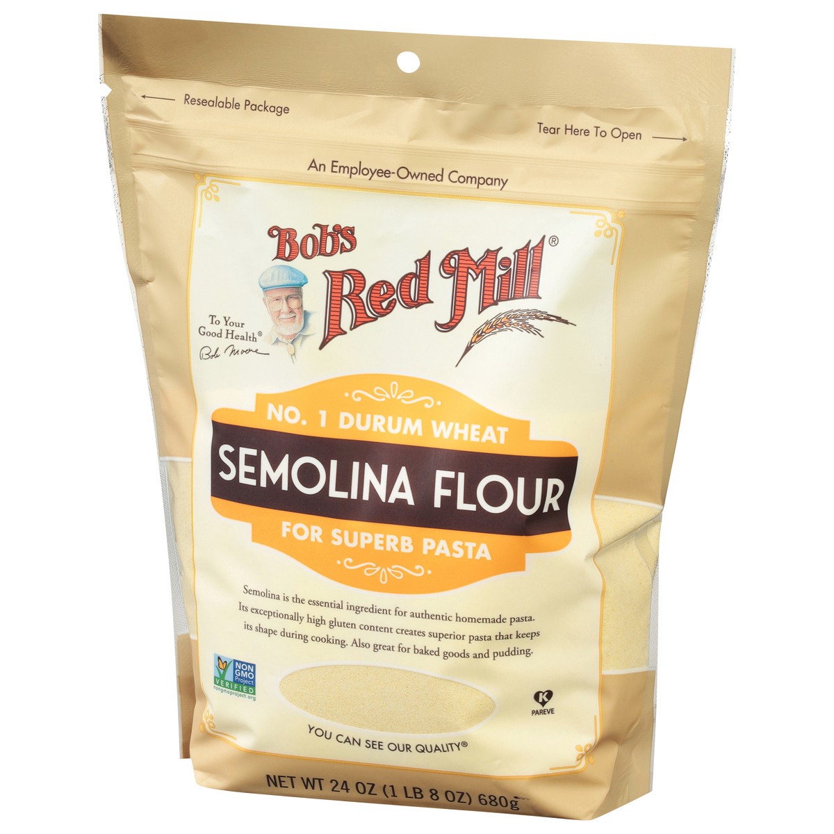 slide 3 of 9, Bob's Red Mill Semolina Flour 24 oz, 24 oz