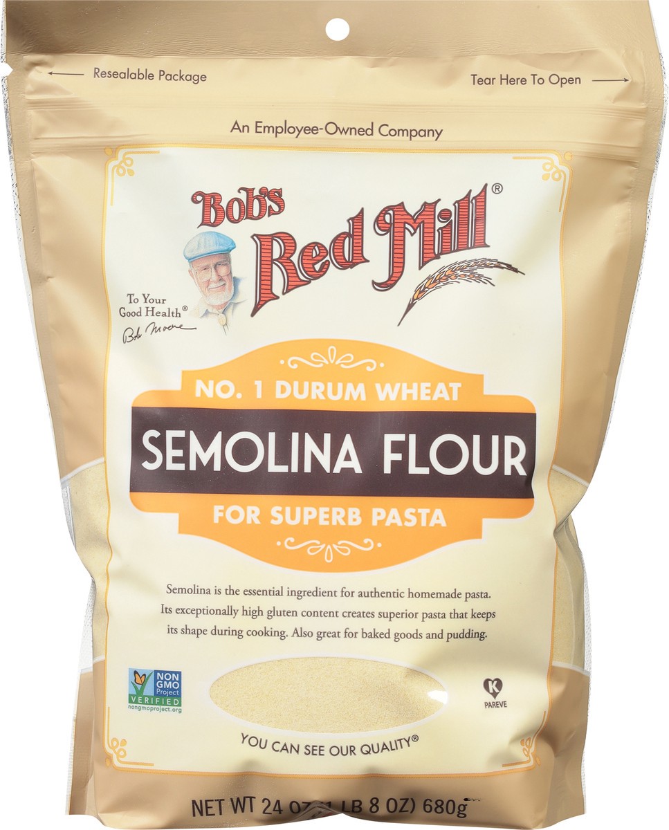 slide 2 of 9, Bob's Red Mill Semolina Flour 24 oz, 24 oz