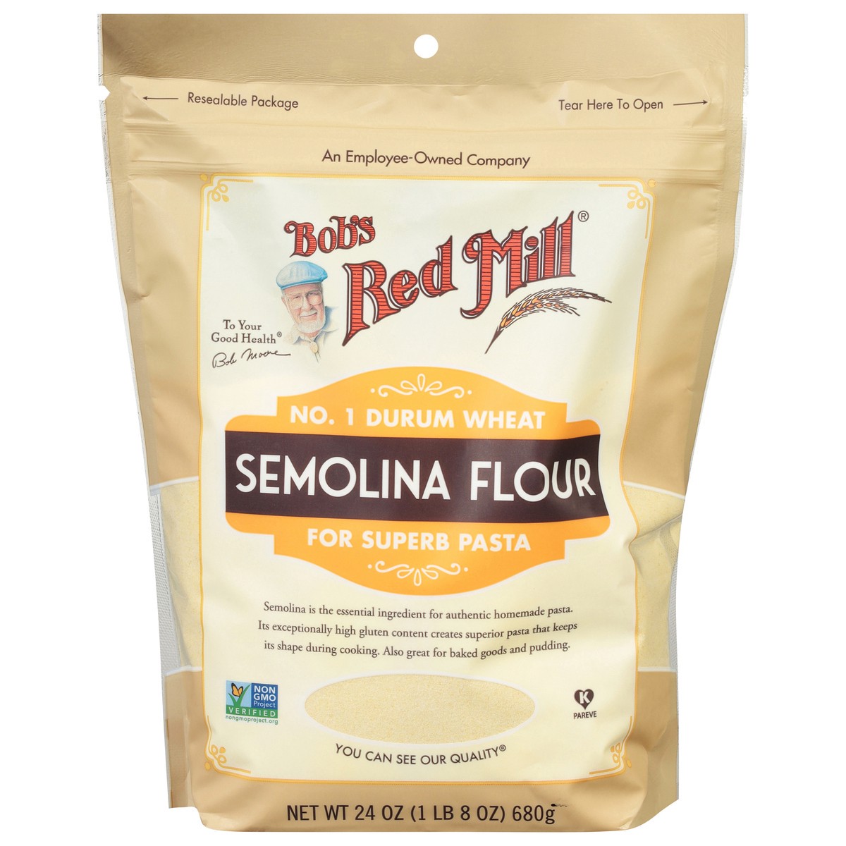 slide 1 of 9, Bob's Red Mill Semolina Flour 24 oz, 24 oz