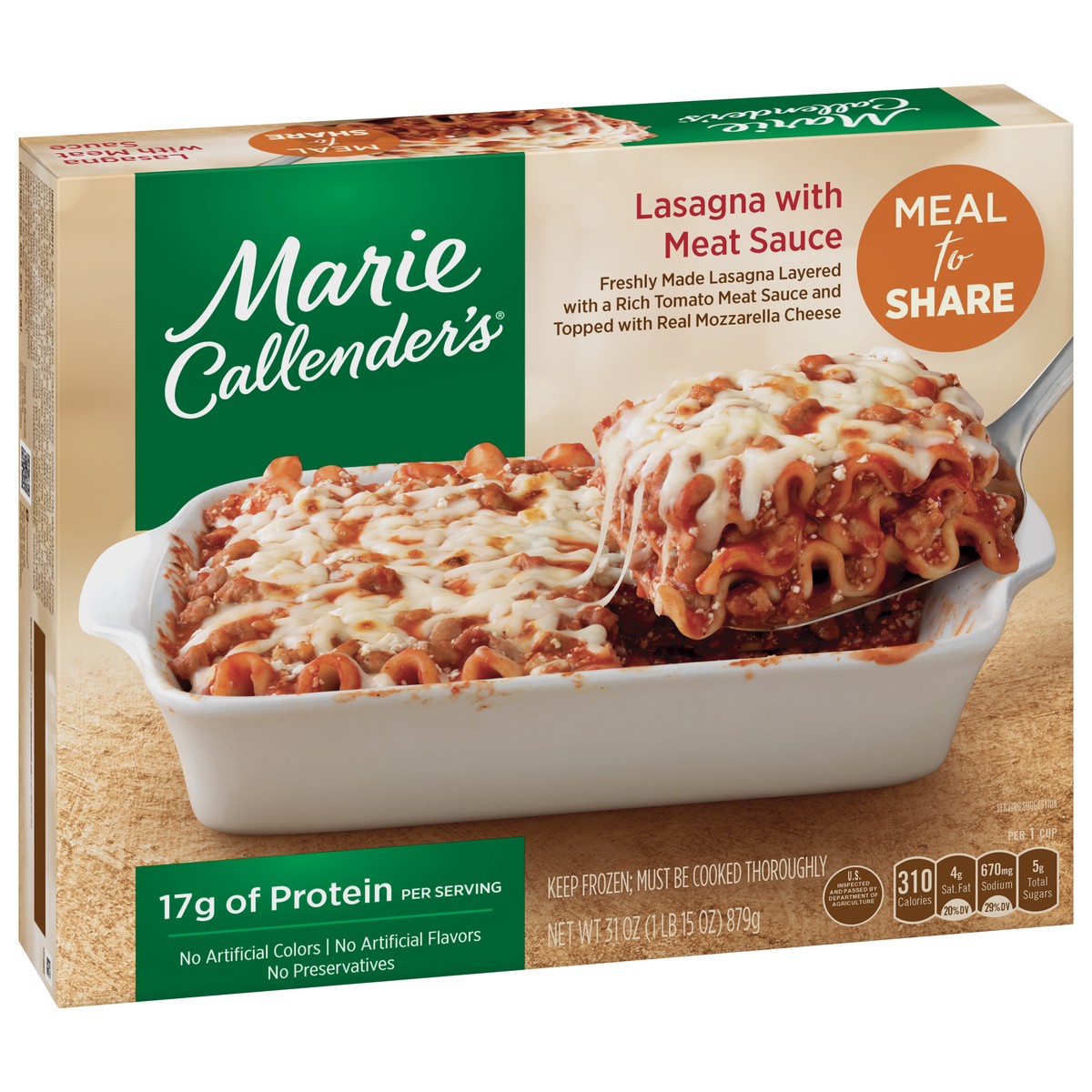 slide 2 of 9, Marie Callender's Lasagna with Meat Sauce 31 oz, 31 oz