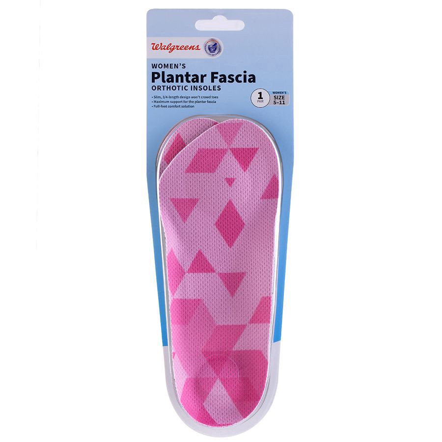slide 1 of 1, Walgreens Women's Plantar Fascia Orthotic Insoles, size 5 ct; 11 1pair