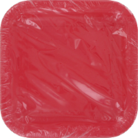 slide 1 of 1, Premier Stylz Ruby Red 7" Square Plates, 12 ct