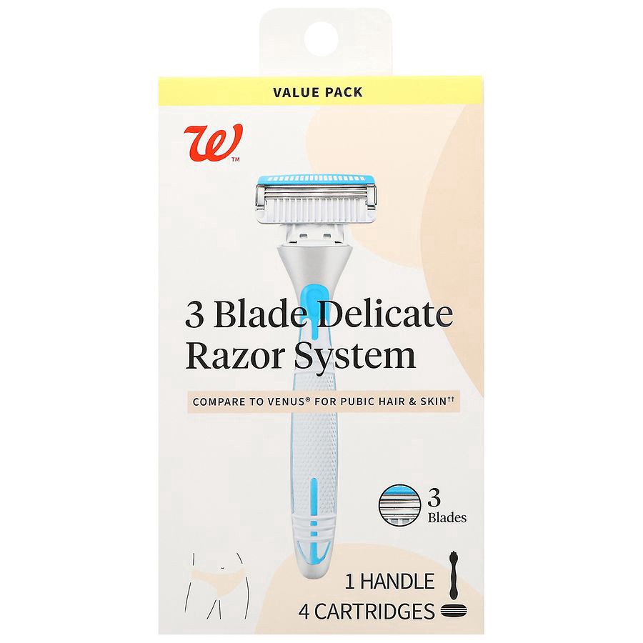 slide 1 of 2, Walgreens Women's 3 Blade Delicate Razor System, 1 ct