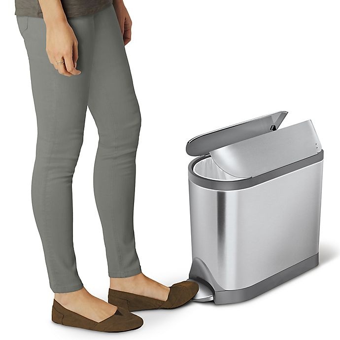 slide 4 of 4, simplehuman Butterfly Step Trash Can, 10 liter