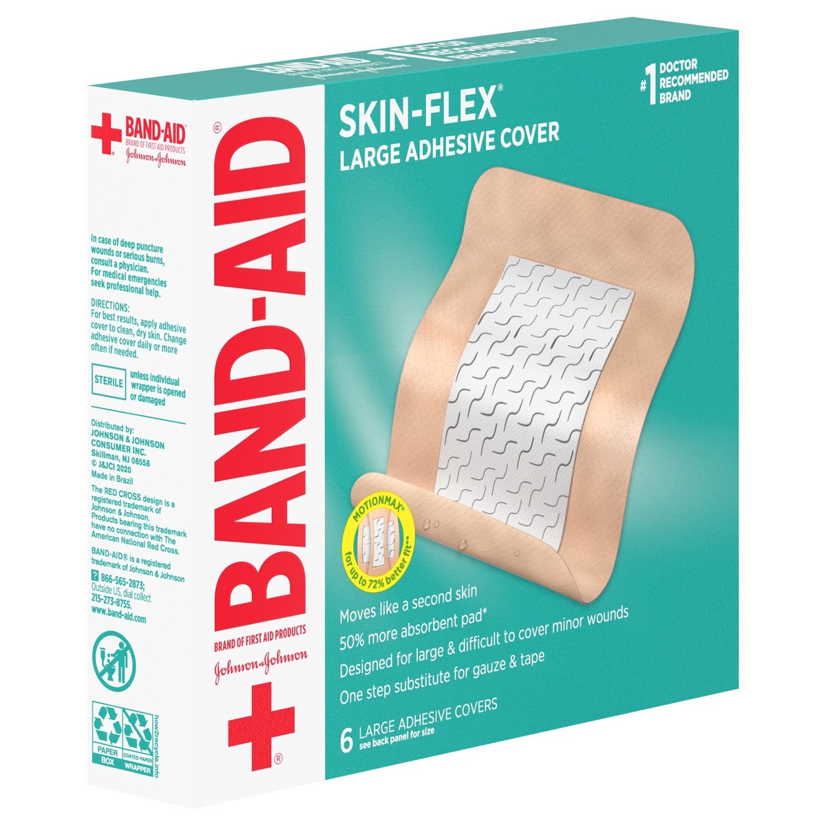 slide 4 of 8, BAND-AID Brand Skin-Flex Adhesive Bandages, Large, 6 Count, 6 ct