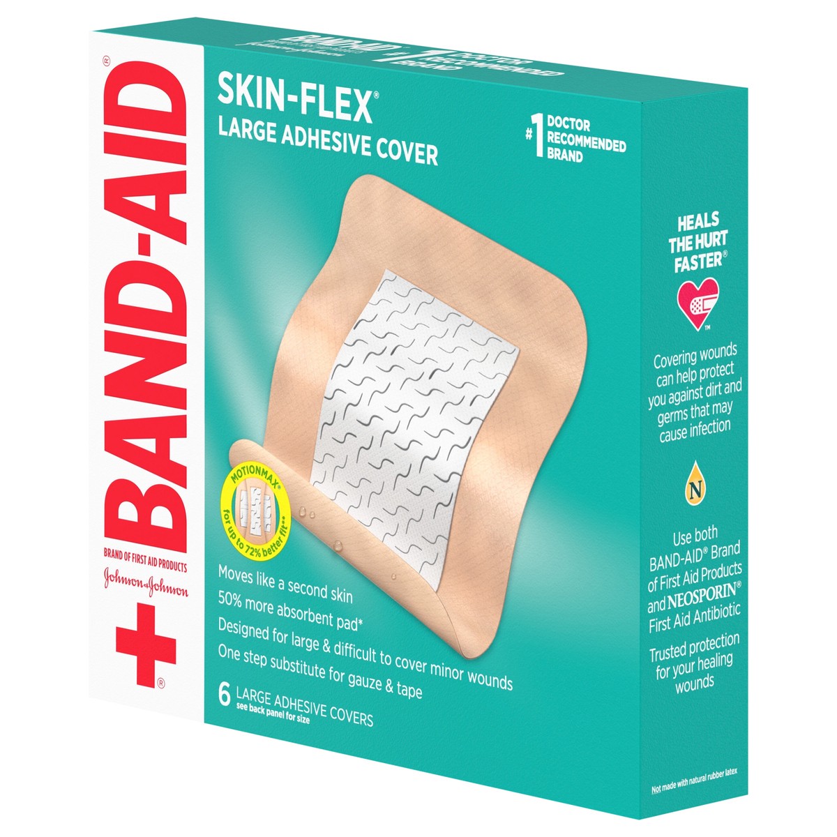 slide 4 of 8, BAND-AID Brand Skin-Flex Adhesive Bandages, Large, 6 Count, 6 ct