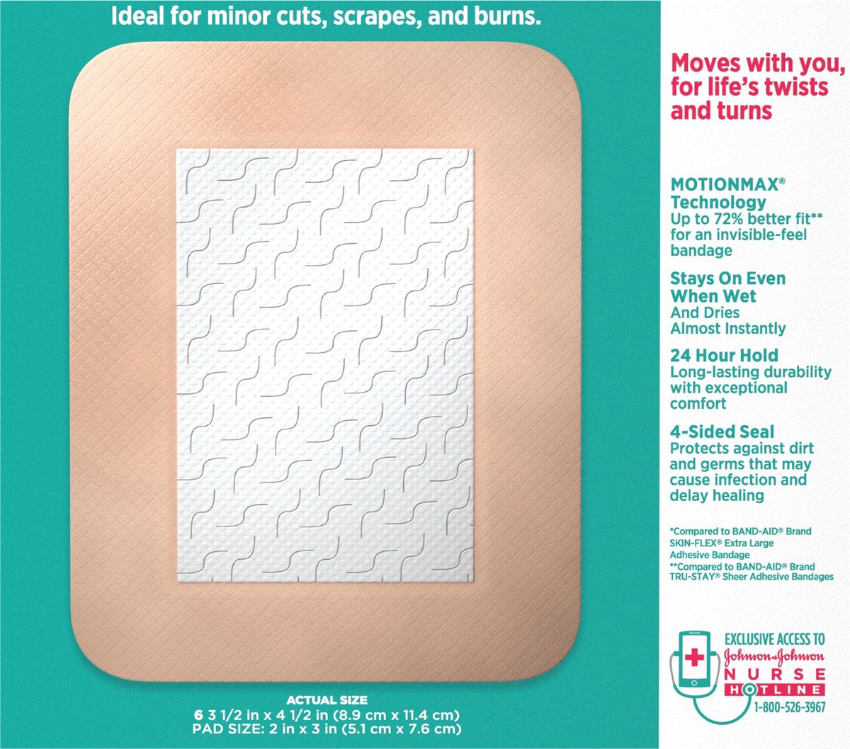 slide 3 of 8, BAND-AID Brand Skin-Flex Adhesive Bandages, Large, 6 Count, 6 ct