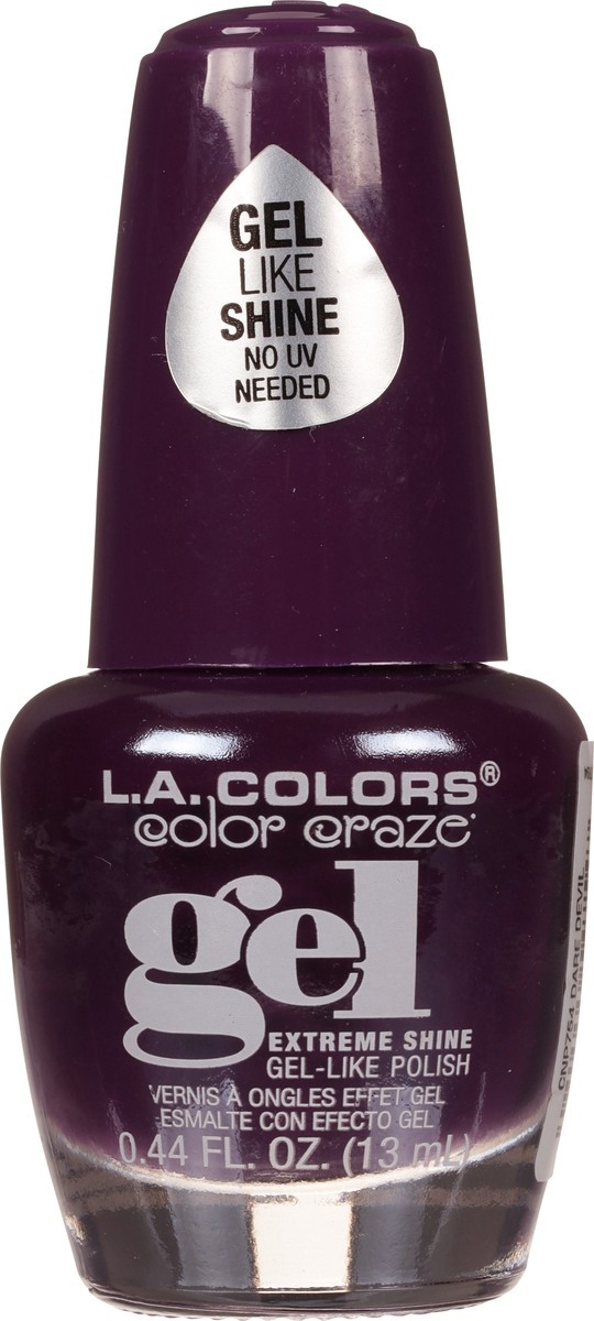 slide 8 of 10, L.A. Colors Color Craze CNP754 Dare Devil Gel Extreme Shine Nail Polish 0.44 fl oz, 0.44 fl oz