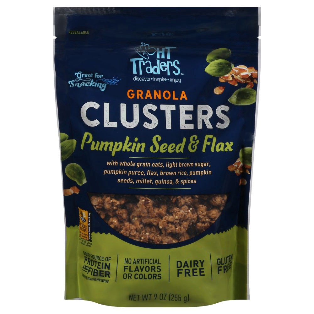 slide 2 of 2, Harris Teeter Traders Pumpkin Seed & Flax Granola Clusters, 9 oz