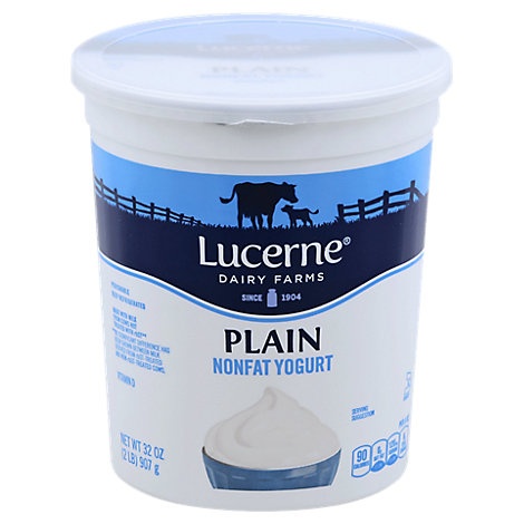 slide 1 of 1, Lucerne Yogurt Fat Free Plain, 32 oz