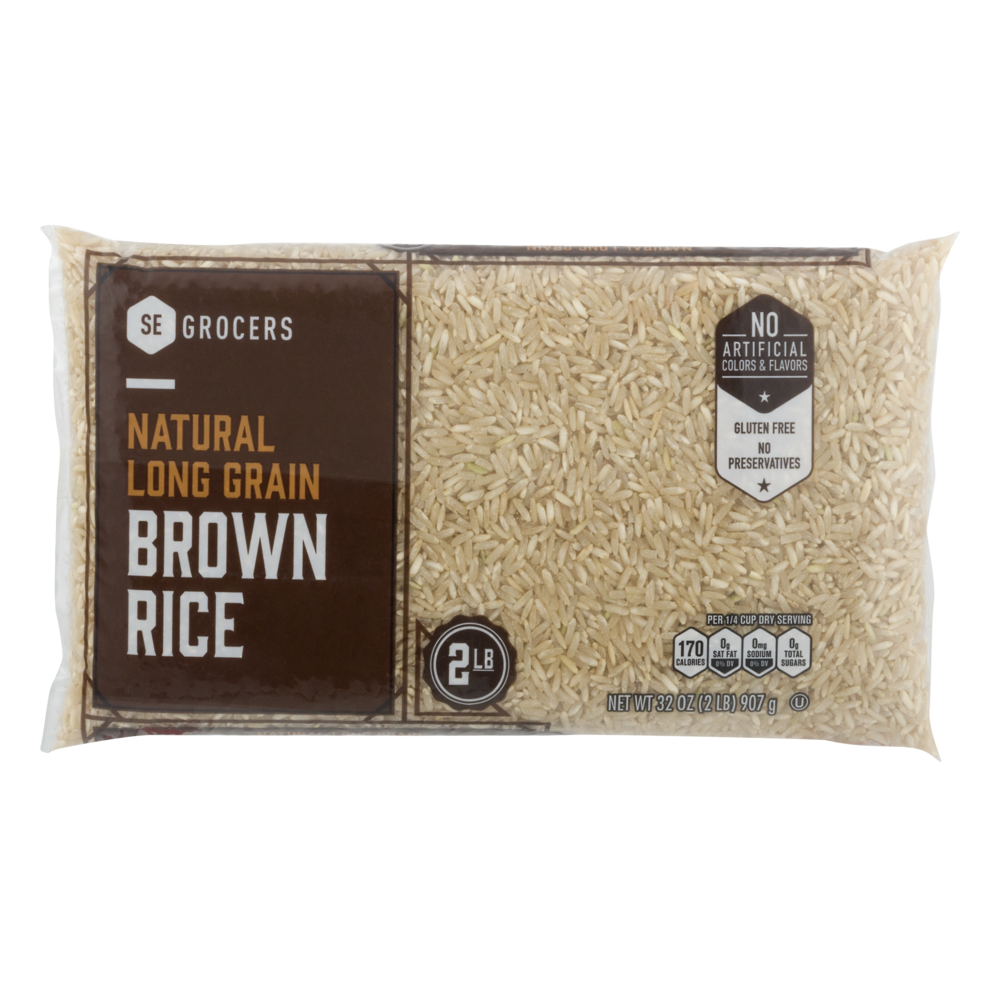 slide 1 of 1, S E Grocers Long Grain Brwn Rice, 2 lb