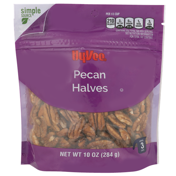 slide 1 of 1, Hy-Vee Pecan Halves, 10 oz