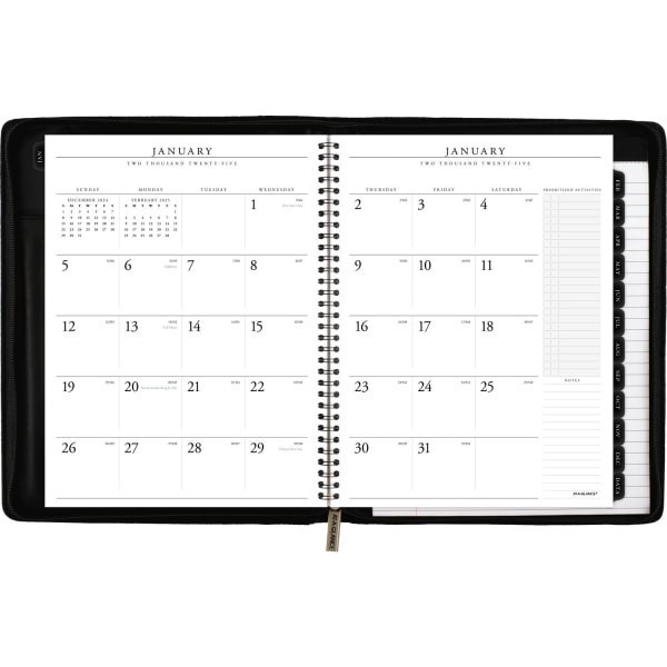 slide 3 of 4, 2025 At-A-Glance Executive Weekly/Monthly Appointment Book With Zipper, 8-1/4"" X 11"", Black, January To December, 70Nx8105, 1 ct