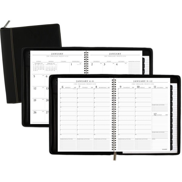 slide 4 of 4, 2025 At-A-Glance Executive Weekly/Monthly Appointment Book With Zipper, 8-1/4"" X 11"", Black, January To December, 70Nx8105, 1 ct