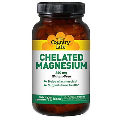 slide 1 of 1, Country Life Chelated Magnesium, 90 ct