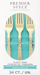 Unique Hammered Gold Forks, 24 ct Box