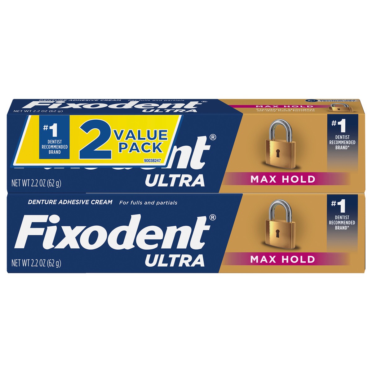 slide 1 of 12, Fixodent Ultra Max Hold Secure Denture Adhesive 2.2oz (Twin Pack), 2 ct
