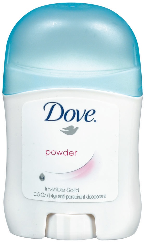 slide 1 of 1, Dove Invisible Solid Antiperspirant & Deodorant Powder Trial Size, 0.5 oz