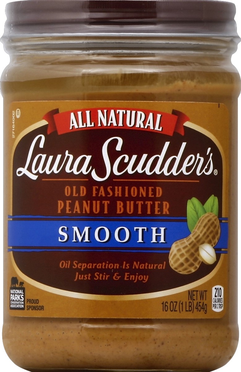 slide 1 of 4, Laura Scudder All Natural Smooth Peanut Butter - 16oz, 16 oz